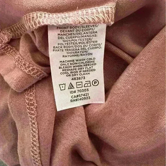 The Loft Dusty Rose Ruffled sleeve blouse size M - Picture 4 of 5